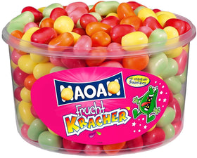 ZAYKIR Frucht Kracher bulk tub front view, ideal for party snack displays.