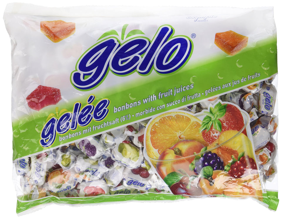 Zaza Gelo assorted kosher bonbons with fruit juices, soft chews ideal for sharing and gifting.