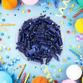 Zazers blue candy decor idea for color-themed events and displays