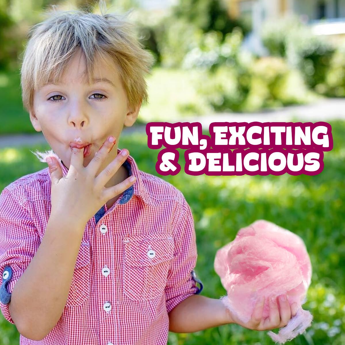 Zazers cotton candy bags close-up showing soft texture and vibrant color.
