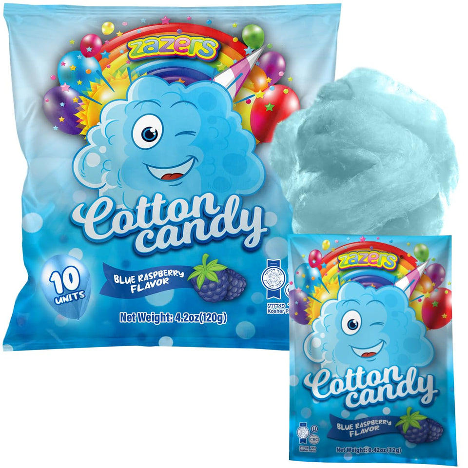Zazers Cotton Candy bulk pack blue raspberry, ideal for large party setups