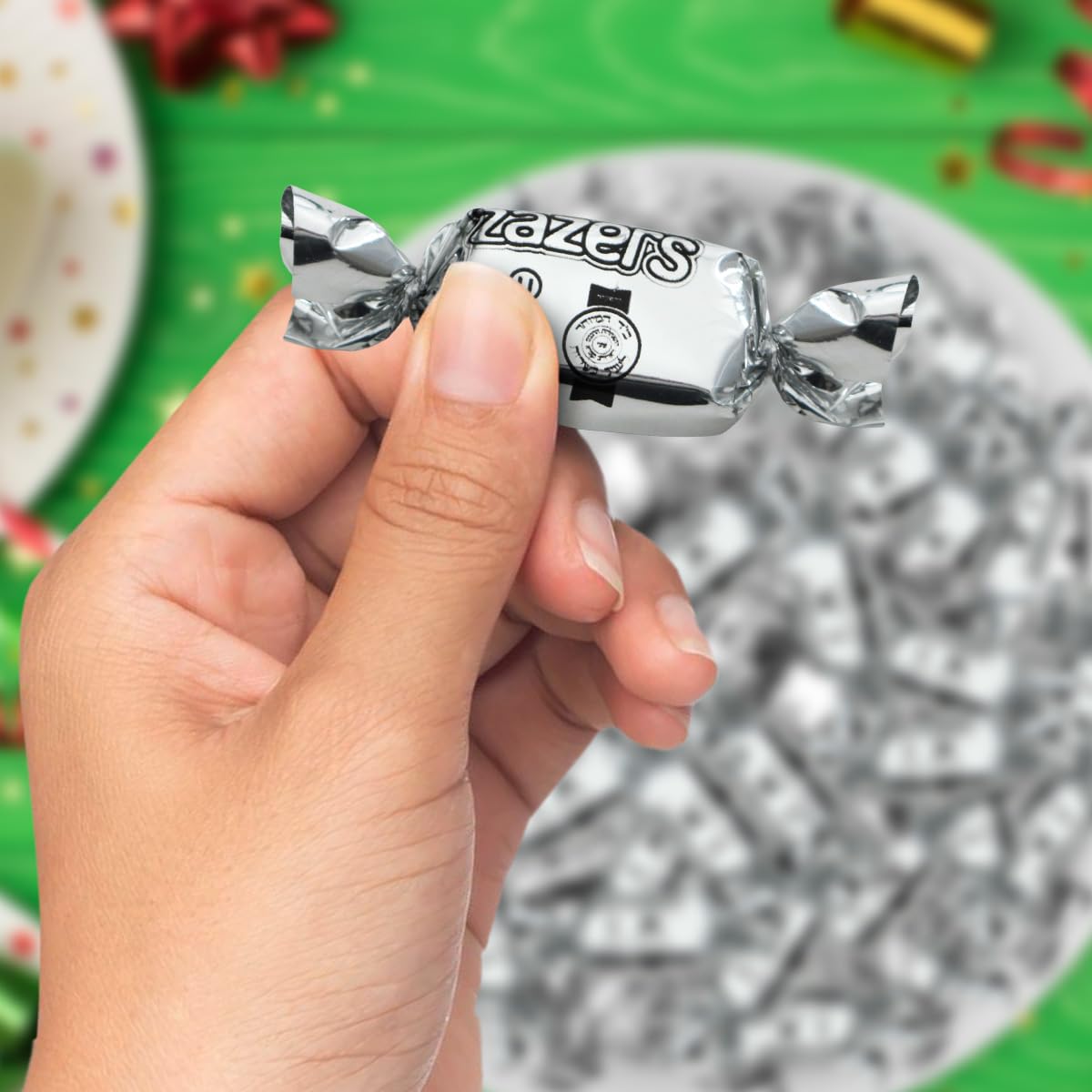 Zazers individually wrapped candies ready for hygienic candy jars and favors.