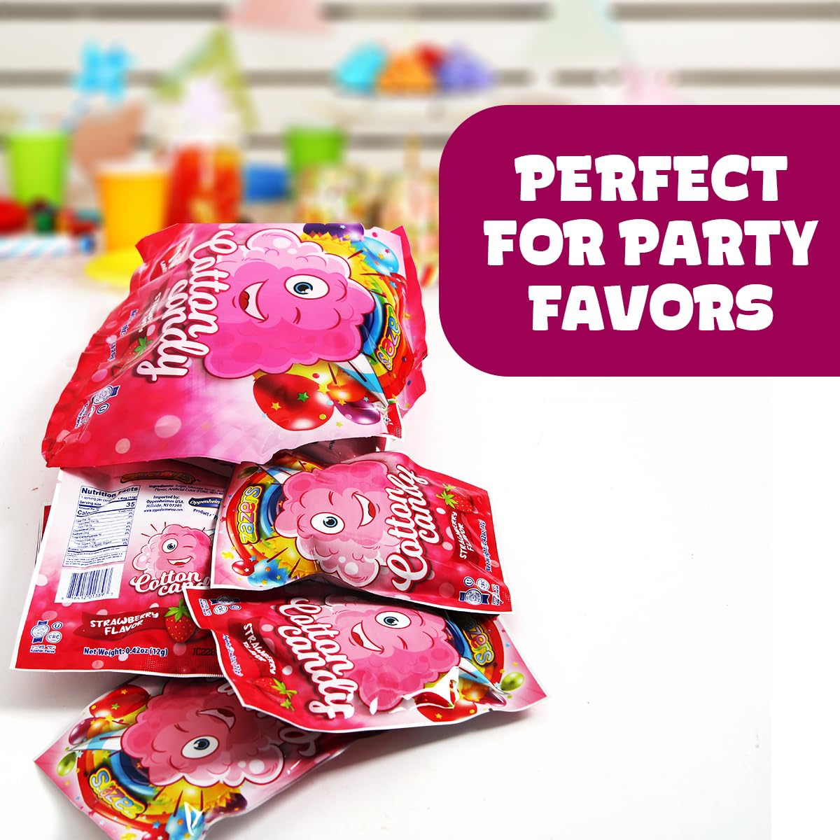 Zazers kosher-certified packaging keeps freshness intact for party favors.