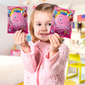 Zazers pink fluff cotton candy adds a playful touch to dessert tables.