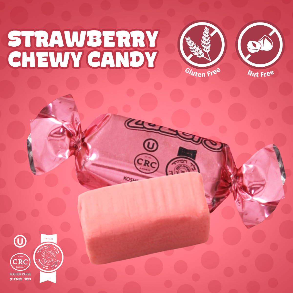 Zazers strawberry flavor foil candy ideal for party favors and dessert tables
