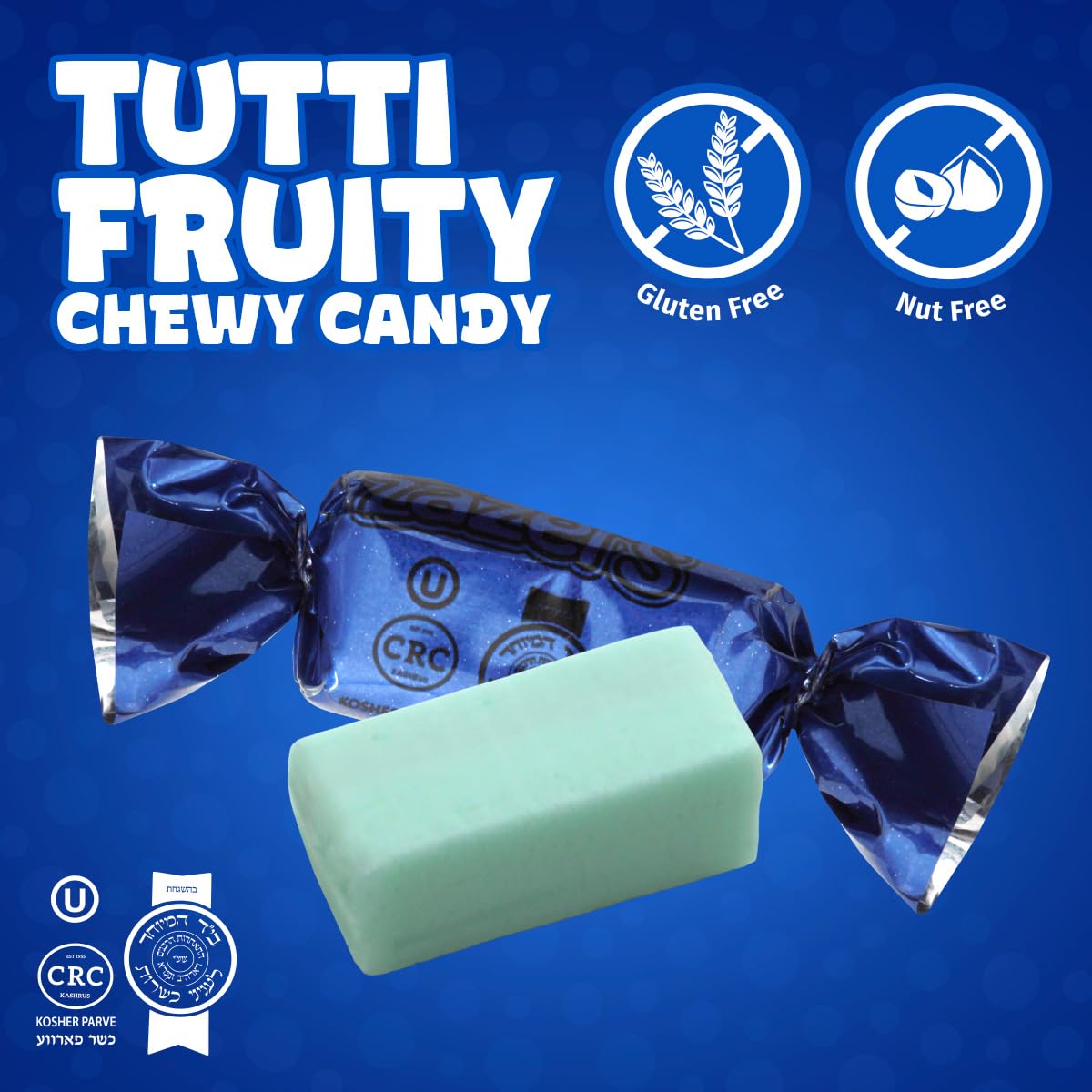 Zazers tutti-frutti blue candy adds cheerful flavor to party tables
