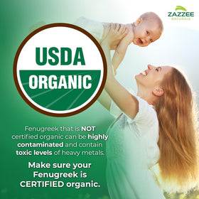 Zazzee organic fenugreek capsules for daily vegan wellness