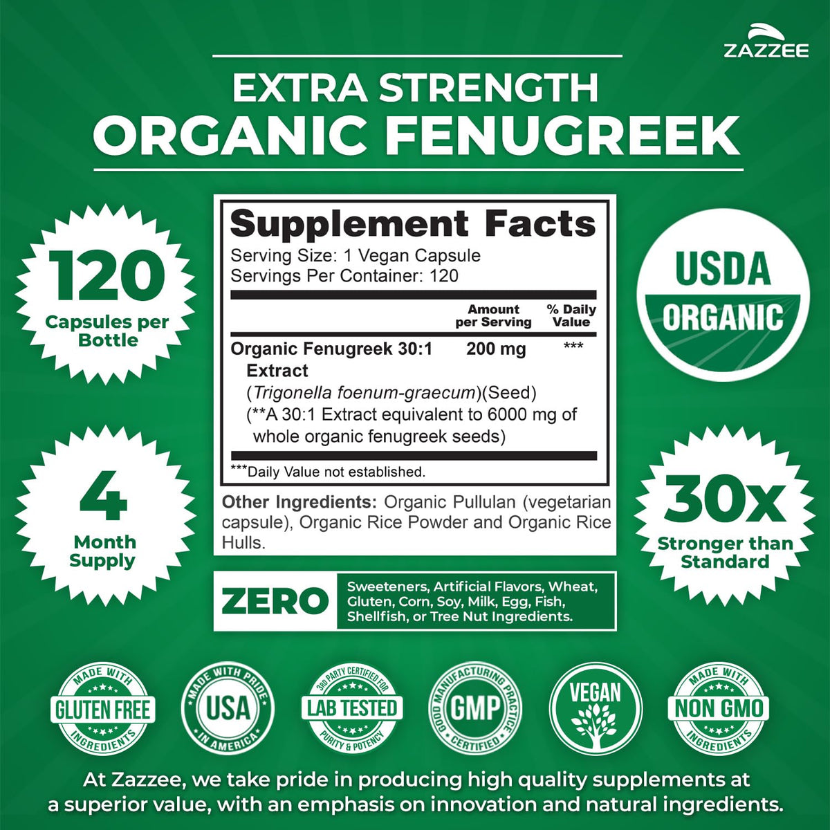Zazzee packaging with USDA Organic seal signals purity