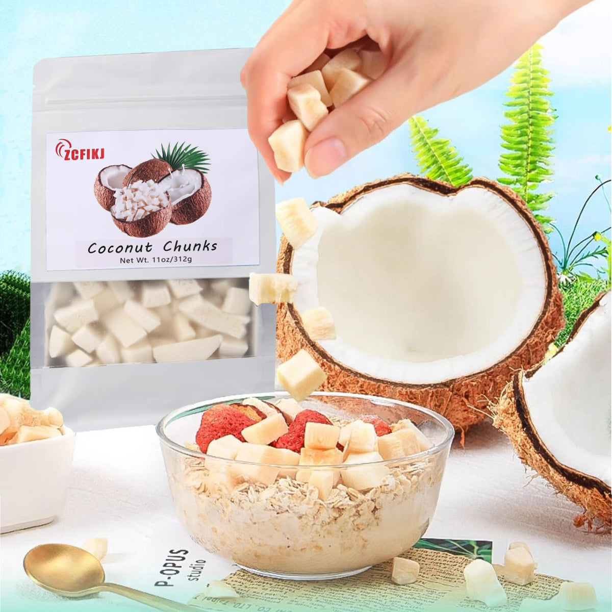 ZCFIKJ coconut chunks ideal for baking and pastries