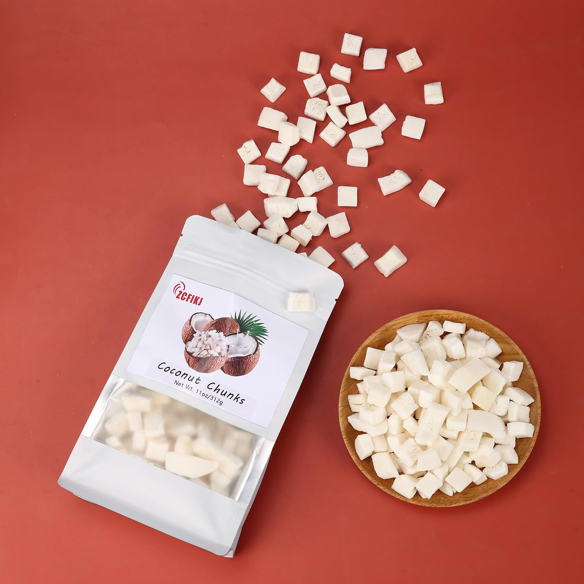 ZCFIKJ coconut chunks topping smoothies for natural flavor boost