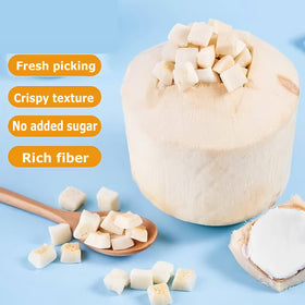 ZCFIKJ coconut chunks in reusable bags for portable snacking
