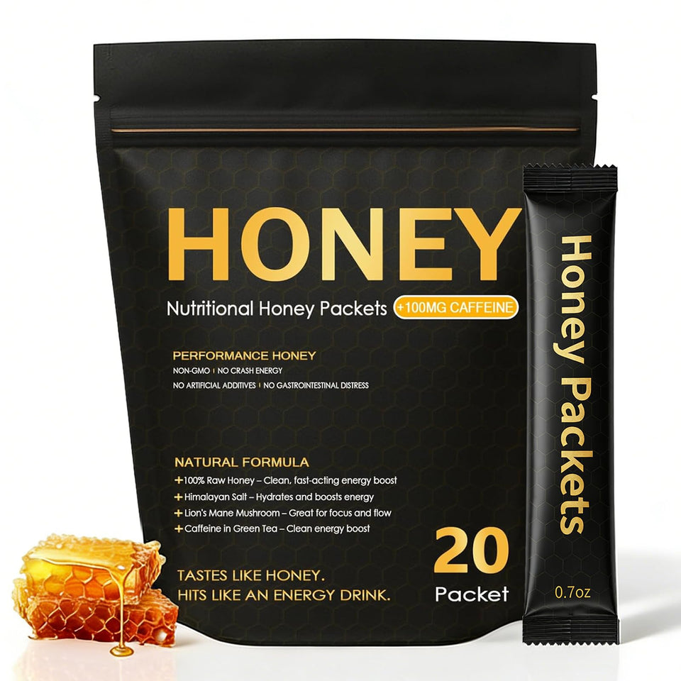 Zdiwond Nutrition Honey Packets packaging close-up for on-the-go energy.