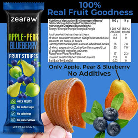 ZEARAW strawberry-apple bars offer bright, chewy fruit flavor.
