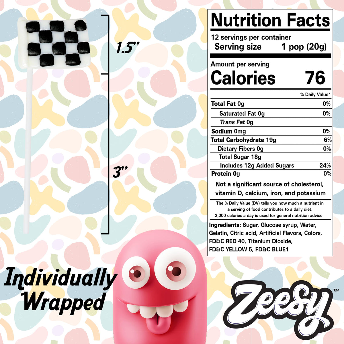 Zeesy 12-piece lollipop set provides shareable treats for guests.