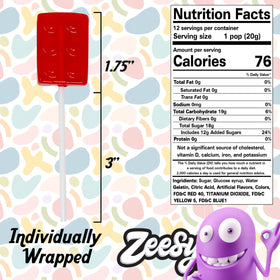 Zeesy brick-building-block-lollipop in yellow, adds fun to birthday favors.