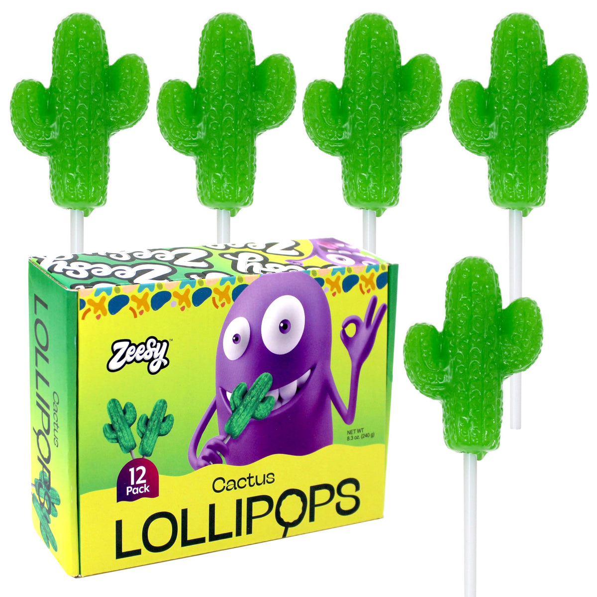 Zeesy cactus lollipops, individually wrapped for freshness and easy sharing
