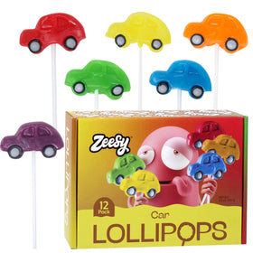 Zeesy car-shaped lollipop red, perfect for party favors.