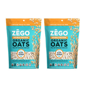 ZEGO Double Protein Raw Oats packaging showing bundle option for families