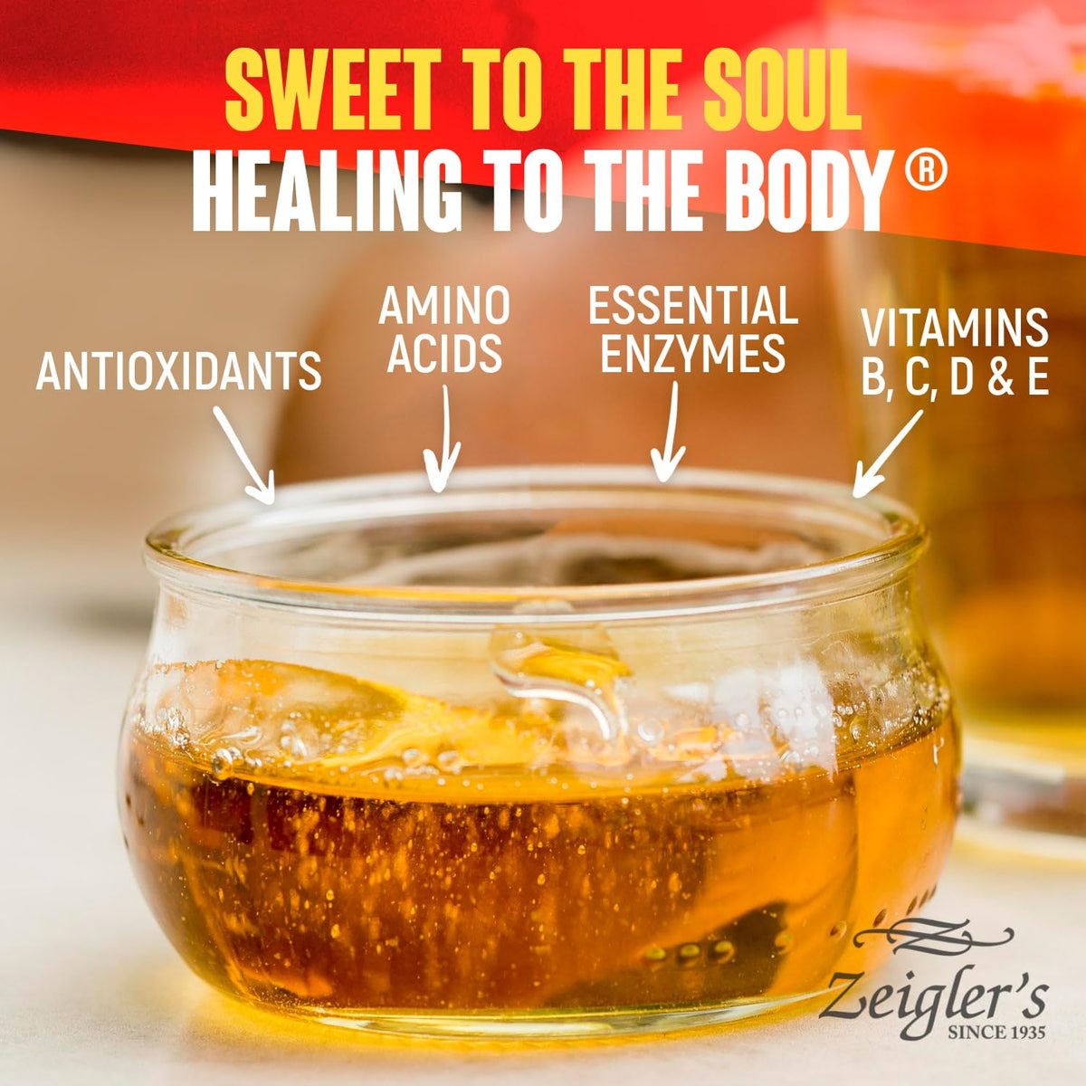 Drizzle of Zeigler's honey over yogurt bowl