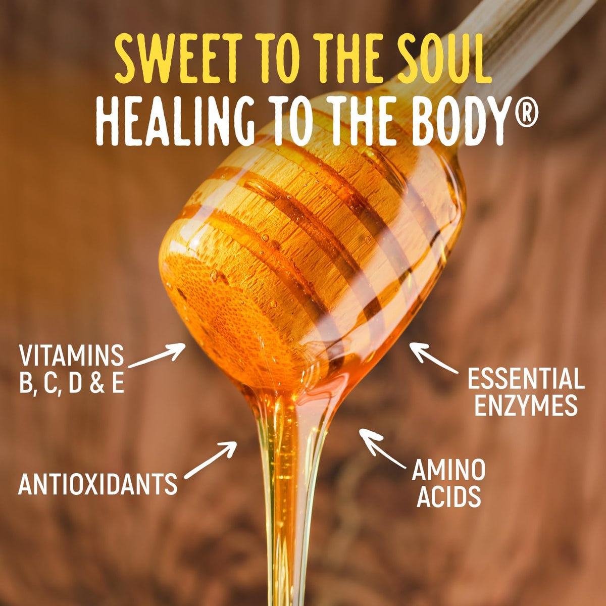 Spoon of Zeigler's honey on yogurt adding delicate floral sweetness