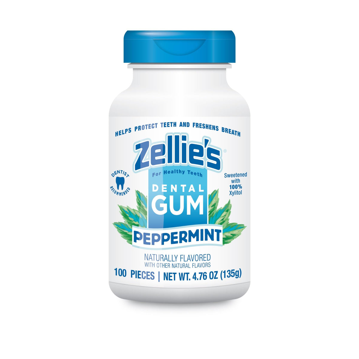 Zellie's 100-count gum pack shot for on-the-go freshness.