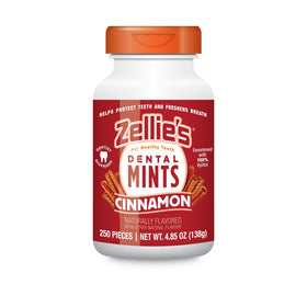 Zellie's Cinnamon Breath Mints front pack shows a sugar free, refreshing option.