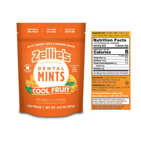 Zellie's Cool Fruit Mints opened pack for on-the-go breath refresh.