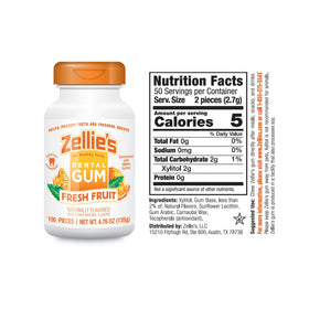 Zellie's xylitol gum bottle showcases portable oral refreshment
