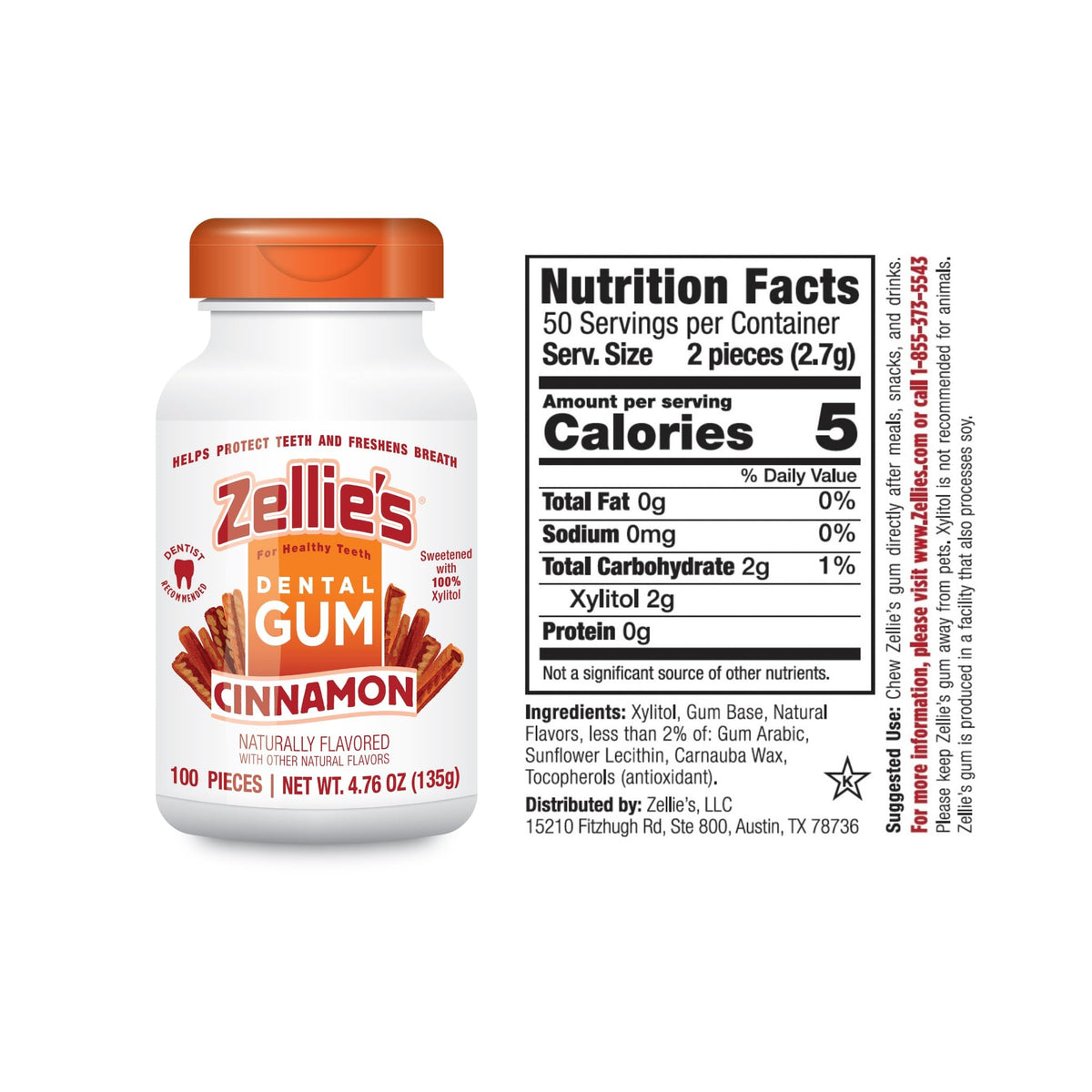 Zellie's xylitol mints on-the-go pouch for convenient oral care.