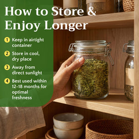 Zemlyana Plantain Leaf steeped to create soothing herbal blends