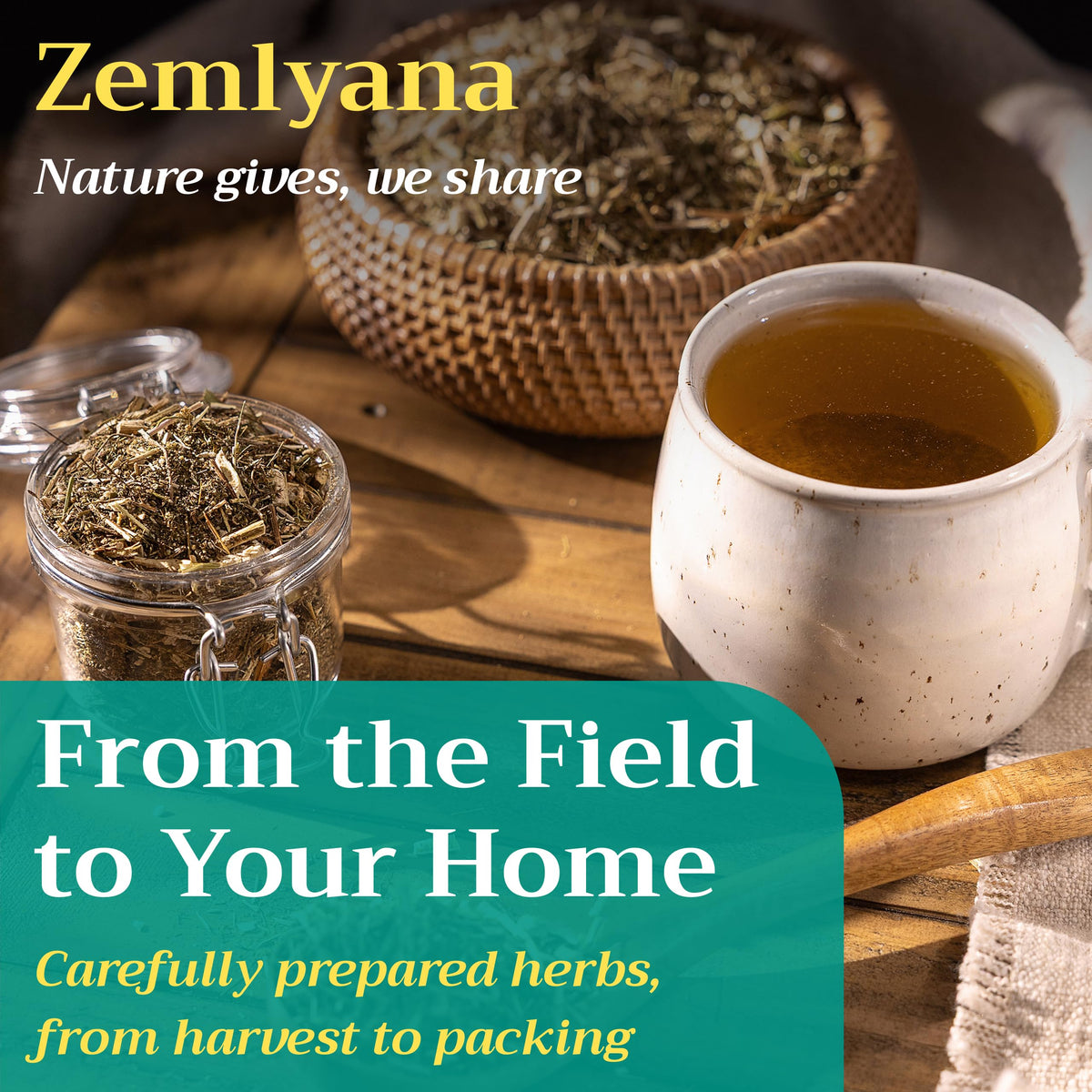 ZEMLYANA Sweet Wormwood tea: ideal for herbal blends, sachets, and DIY infusions.