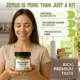 ZEMUS Dubai Chocolate Bar Kit tahini hint adding roasted sesame flavor