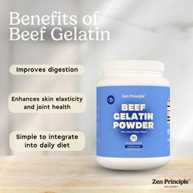 Zen Principle gelatin powder works in baking and custards for silky textures.