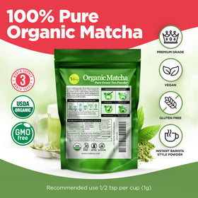 Zen Tea Leaf matcha latte cup showcasing vibrant green color and smooth energy boost.