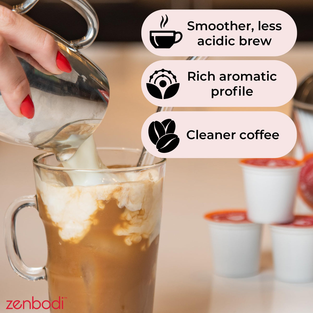 Zenbean Infrared Brew with L-theanine promotes smoother mood and focus.