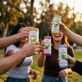 Zenjoy Stress Relief Drink flavor profile shows organic cane sugar.