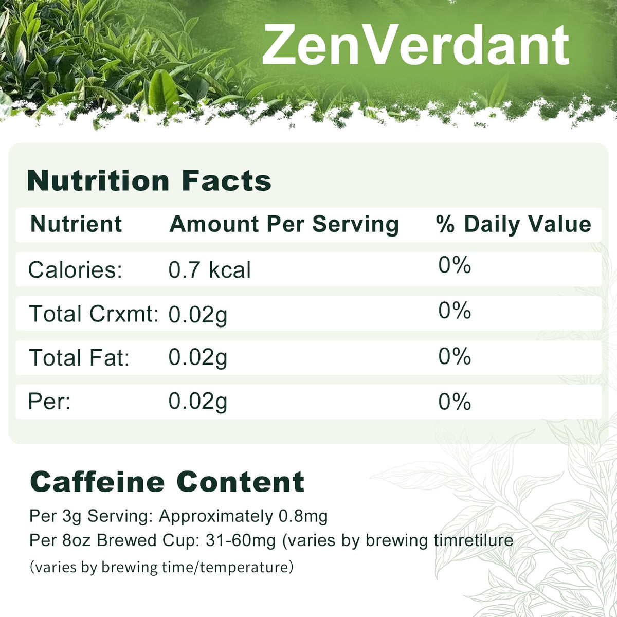 ZenVerdant tea leaves reveal almond and stone fruit hints for a warm cup.
