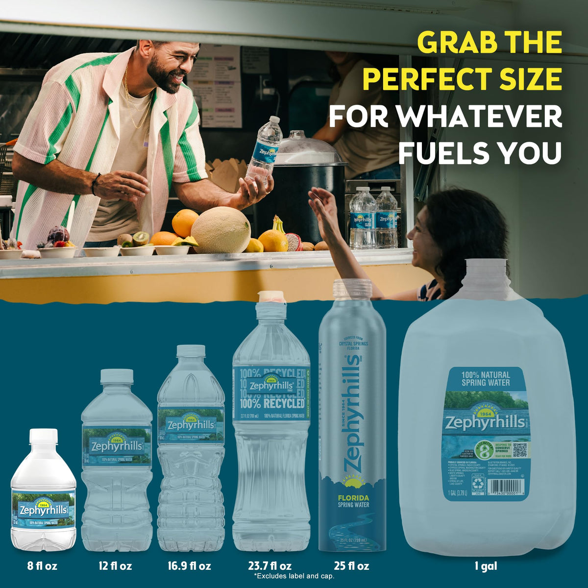 Zephyrhills minis in backpack for hikers seeking refreshing hydration.