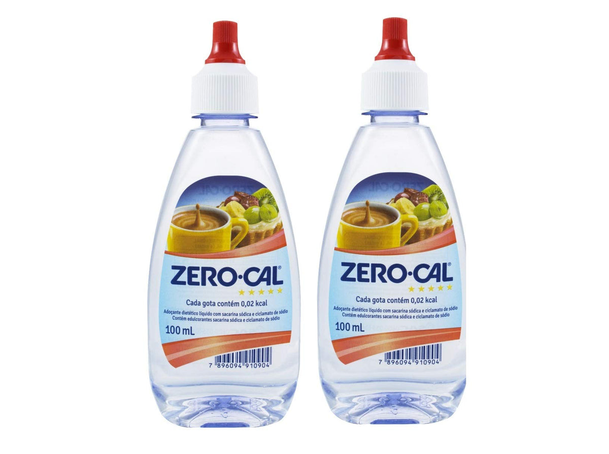 Zero Cal liquid sweetener bottle closeup showing compact, user-friendly packaging for easy dosing.
