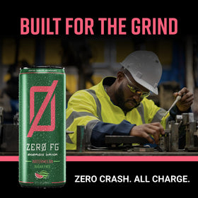 ZERO FG ingredients tag highlights taurine and L-carnitine for energy support