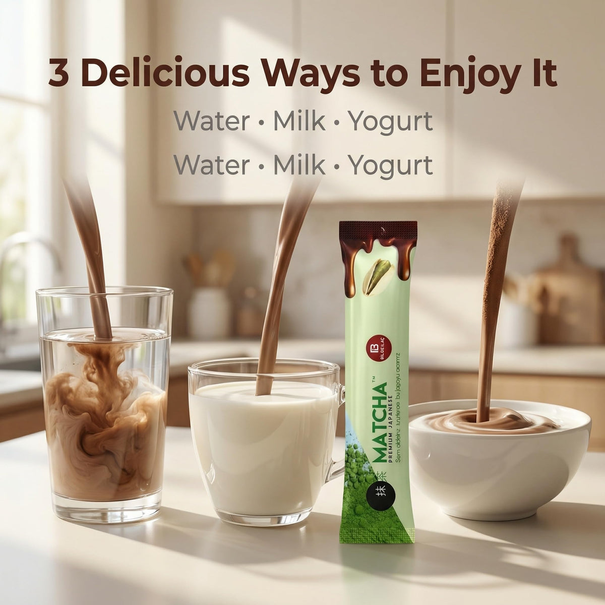 Zero Up chocolate matcha powder for baking and dessert use