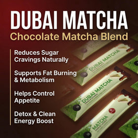 Powder dissolving easily in hot water for rich chocolate matcha beverage