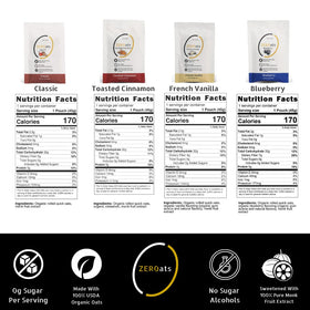 Zeroats oatmeal packets collection for convenient single serve breakfasts