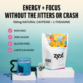 Zest Blue Lady cup steaming with bold aroma for focused mornings.