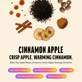 ZEST Cinnamon Apple Spice Energy Tea dry tea bags ready to brew a high-energy start