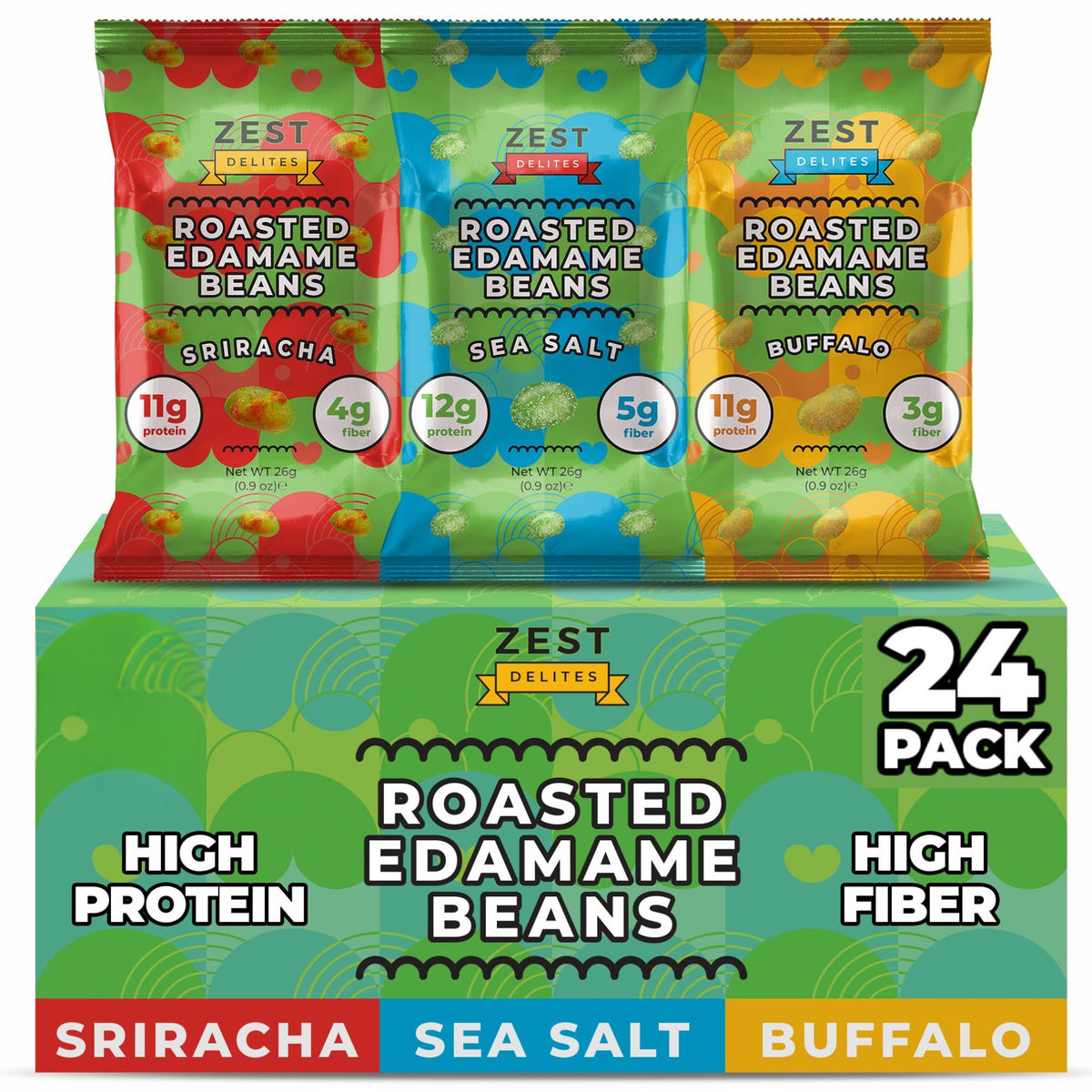 ZEST Delites crunchy edamame sea salt pack for on-the-go protein