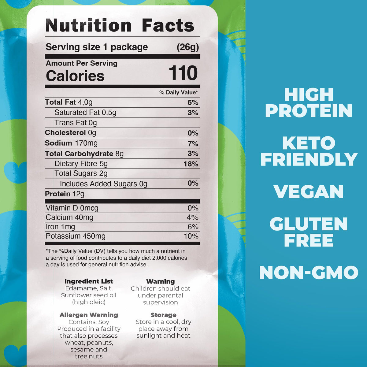 Zest Delites Edamame Snack travel kit for healthy munching on the go