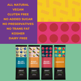 ZEST Delites apple-mango bar, convenient fruit bite for on the go.