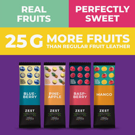 ZEST Delites pineapple-blueberry bar, bright berry-tropical flavor on the go.