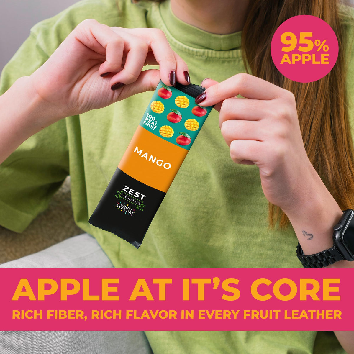 ZEST Delites pineapple-mango bar, tropical flavor in a strip.